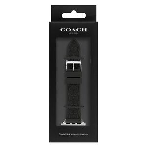NWT Coach Black Leather Apple Watch Band